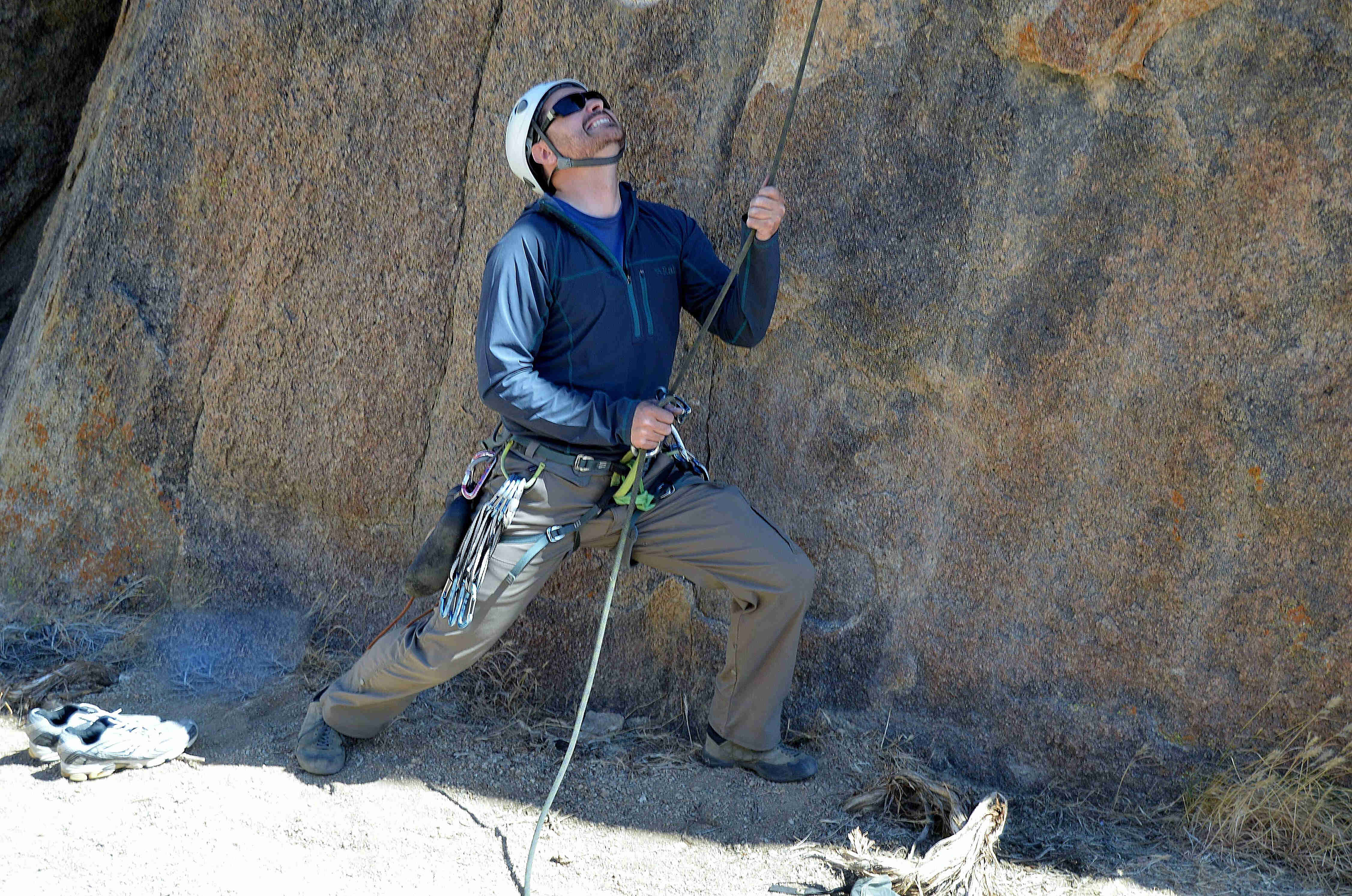 Kevin showing dynamic belay vs notsodynamic Rock Climb Every Day