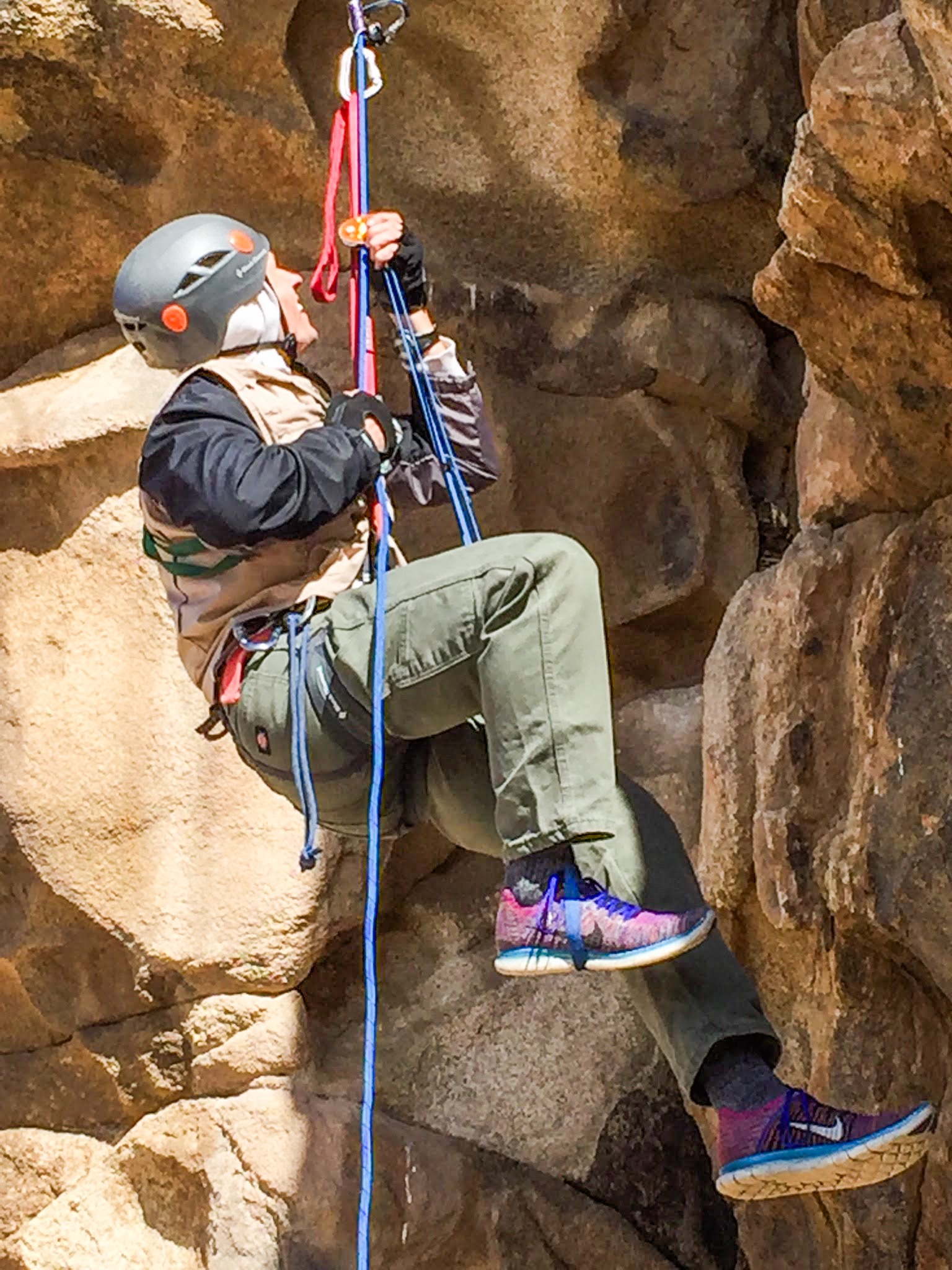 Darius ascending a rope like a pro – Rock Climb Every Day