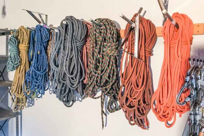 climbing, rope, rack, gear, storage, ideas