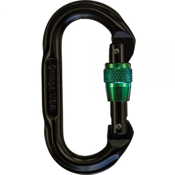 OMEGA PACIFIC OVAL SCREW GATE BLACK/GREEN